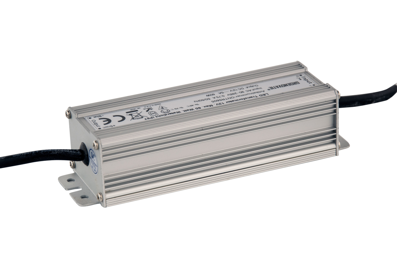 LED Transformator 12V, 60 Watt, Waterdicht - Waterdichte trafo LED