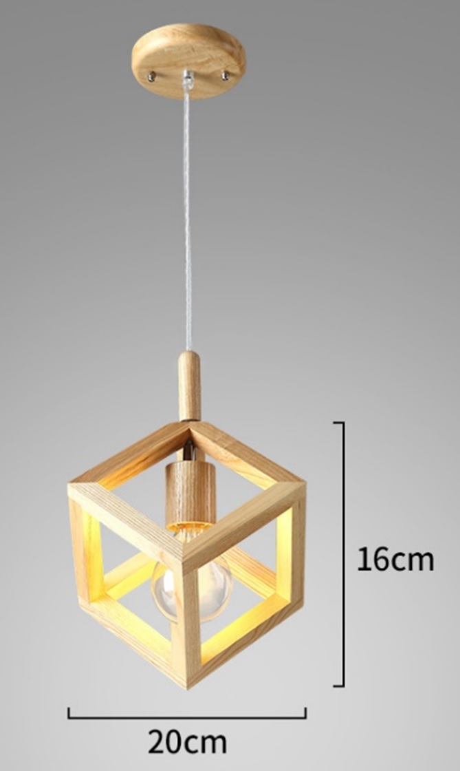 laten vallen Perioperatieve periode Reinig de vloer Houten Design Hanglamp, E27 Fitting, 20x16cm, Naturel