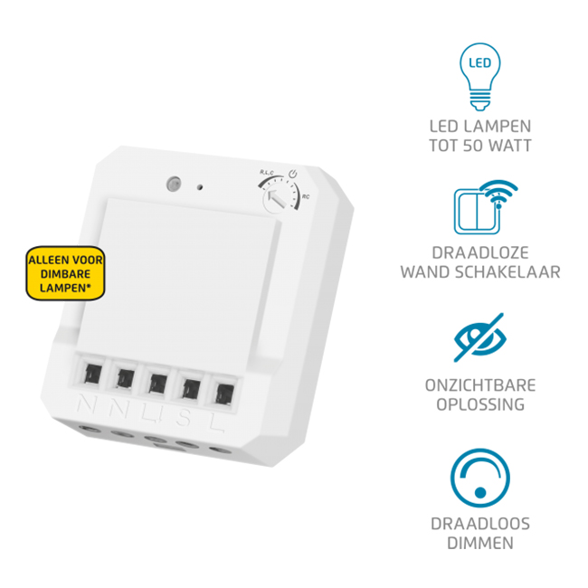 schermutseling gen Deuk 8713439702132 Klik-Aan-Klik-Uit Multi Inbouw LED Dimmer, Start Line  ACM-250-LD Ontvanger, Draadloos, Wit