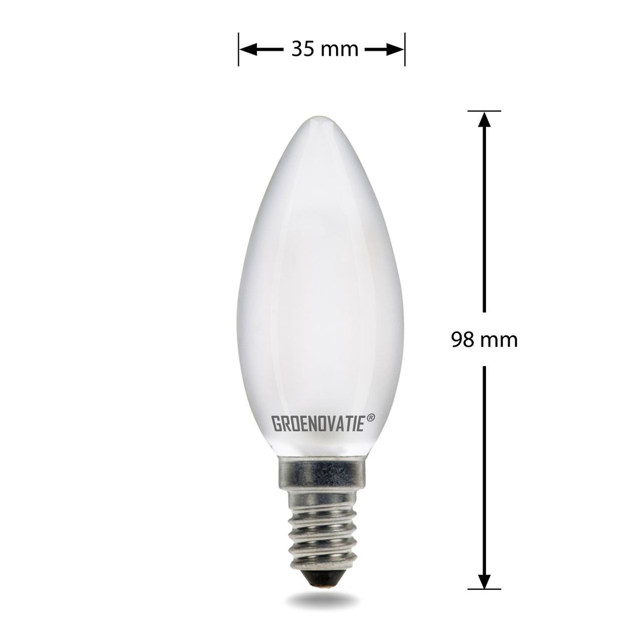 dialect Onderwijs Planeet E14 LED Filament Kaarslamp 2W Dimbaar - LED filament E14