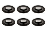 Inbouwspot, Rond, Waterdicht IP65, Ø85 mm, Mat Zwart, 6-Pack_