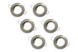 6 pack inbouwspot rond geborsteld aluminium rvs look 