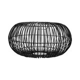 Rotan / Rieten Hanglamp, Handgemaakt, Zwart, ⌀50 cm_