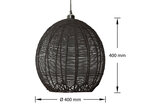 Rieten Hanglamp Zwart ⌀40 cm