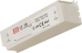 MeanWell LED Transformator 24V, Max. 35 Watt, Waterdicht IP67