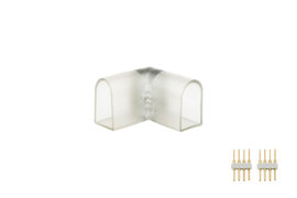 LED Neon RGB 4-Aderig Verbindingsstuk, 90 Graden Hoek, Soldeervrij