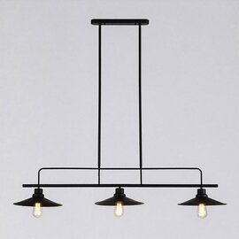 Vintage Industriële Hanglamp Zwart 3 Kappen