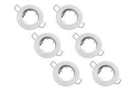 Inbouwspot, Rond, Mat Wit, 6-Pack