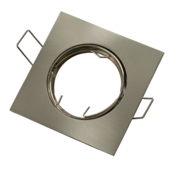 Inbouwspot, Vierkant, Kantelbaar, Geborsteld Aluminium, Satijn