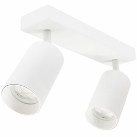 Plafondspot Rond, 2-Lichts, Kantelbaar, GU10 Fitting, Wit