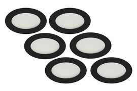 LED Inbouwspot 5W, Zwart, Rond, Warm Wit, Waterdicht IP65, 6-Pack