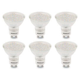 GU10 LEDSpot SMD 3W Warm Wit Dimbaar 6-Pack