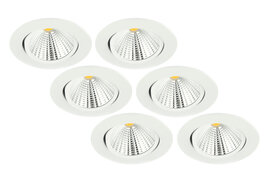 Inbouwspot LED 5W, Wit, Rond, Kantelbaar, Dimbaar, 6-Pack