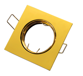 Inbouwspot, Vierkant, Kantelbaar, Aluminium, Goud