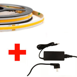 LED COB Strip Set, 5 Meter, 5 Watt/meter, Warm Wit, Met Adapter
