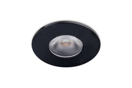 Inbouwspot LED 3W Extra Klein, Zwart, Rond, Ø36mm, Dimbaar, Warm Wit
