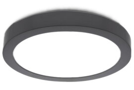 LED Paneel Plafondlamp 12W, Rond 21cm, Opbouw, Dimbaar, Zwart