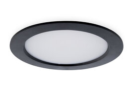 LED Paneel Plafondlamp 12W, Rond ⌀14cm, Warm Wit, Inbouw, Zwart