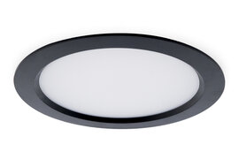 LED Paneel Plafondlamp 30W, Rond ⌀23cm, Warm Wit, Inbouw, Zwart