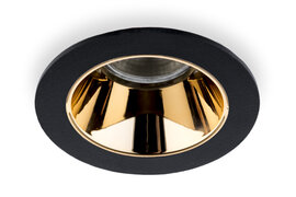 Inbouwspot Rond, Kantelbaar, Ø85mm, Zwart / Koper