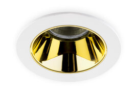 Inbouwspot Rond, Kantelbaar, Ø85mm, Wit / Goud