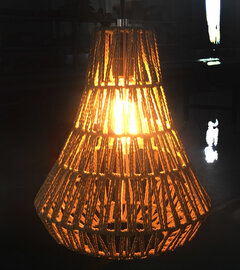 Jute Touw Hanglamp, Handgemaakt, Naturel, ⌀26 cm