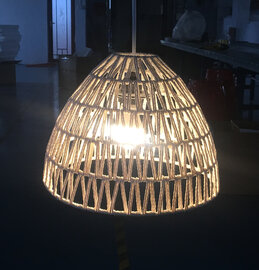 Jute Touw Hanglamp, Handgemaakt, Naturel, ⌀33 cm