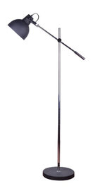 Arras Single Industrieel Design Vloerlamp 1-Lichts Zwart
