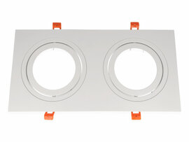 Inbouwspot (Dubbel), Vierkant, Kantelbaar, AR111, Mat Wit