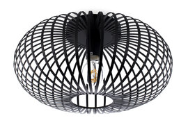 Metalen Plafondlamp Zwart, E27 Fitting, ⌀40x20 cm