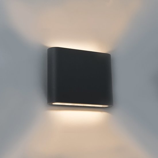 Groenovatie LED Wandlamp 6W Rechthoekig Warm Wit, Zwart