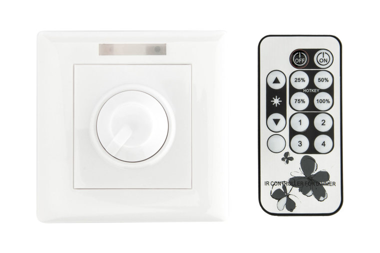 LED Dimmer 230V, fase aansnijding, 2W-300W, Incl. Afstandsbediening afbeelding
