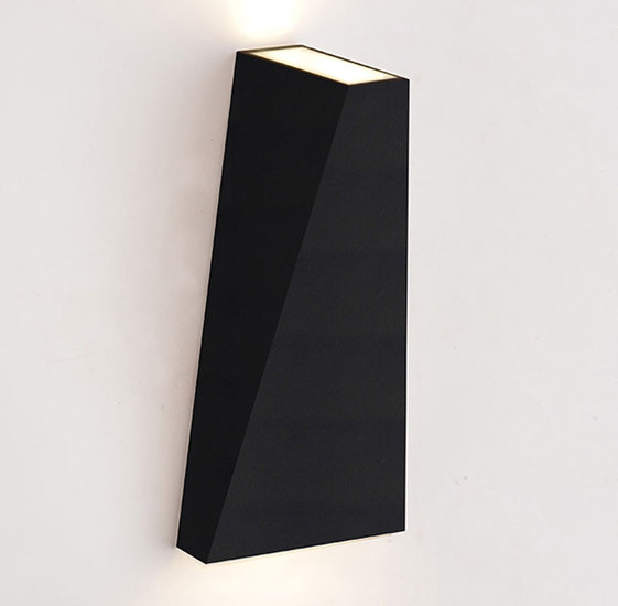 Groenovatie LED Wandlamp 10W Driehoek Warm Wit, Zwart