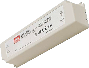 MeanWell LED Transformator 12V, Max. 60 Watt, Waterdicht IP67 afbeelding