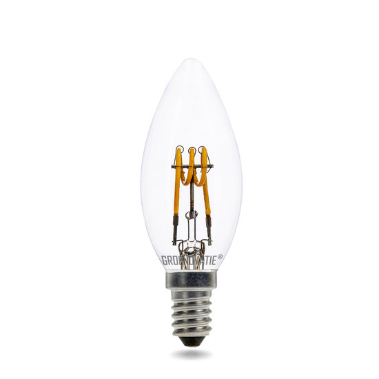 E14 LED Filament Kaarslamp 3W Spiral Extra Warm Wit Dimbaar