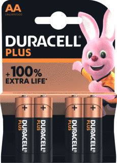 Duracell Plus Power AA Batterij, LR6, Niet Oplaadbaar, 4 Stuks