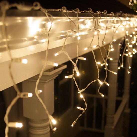LED IJspegelverlichting, Kerst, 10 Meter, 400 Lampjes, IP44, Doorkoppelbaar, Warm Wit