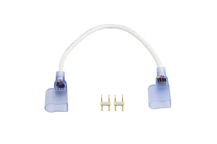 LED Neon Enkelkleurig Connector, 2-Aderig, Soldeervrij, 1 Meter afbeelding