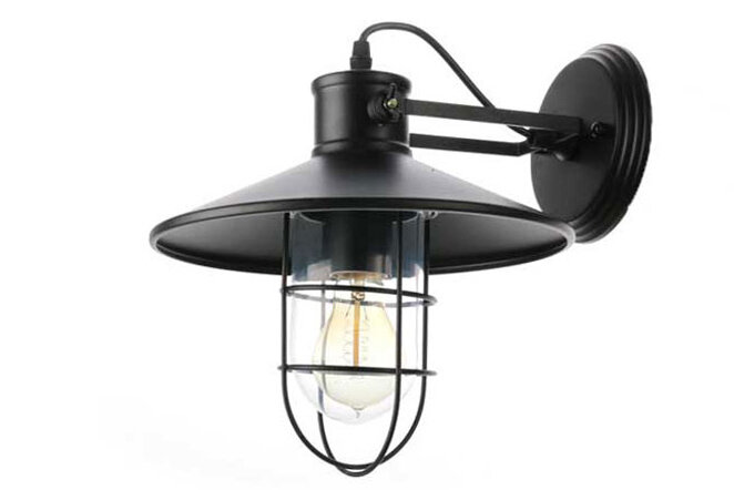 Maritieme IndustriÃ«le Wandlamp Waterdicht Zwart afbeelding