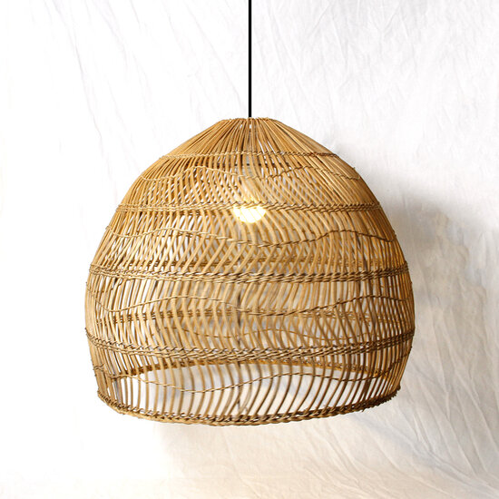 Groenovatie Rotan / Rieten Hanglamp, Handgemaakt, Naturel, â60 cm