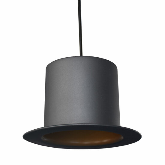 Vintage Hoge Hoed Hanglamp Zwart Goud Ã25cm
