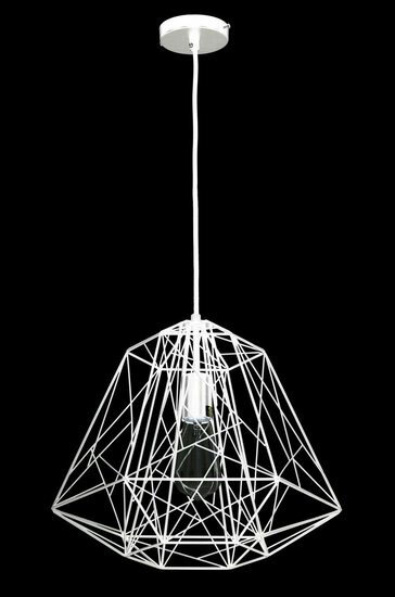IndustriÃ«le Metalen Draadlamp Kooi Hanglamp Wit afbeelding