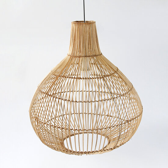 Groenovatie Rotan / Rieten Hanglamp, Handgemaakt, Naturel, â44 cm
