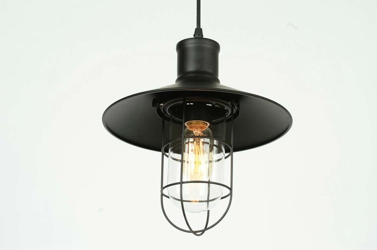 Groenovatie Industriele Maritieme Kooi Hanglamp Zwart