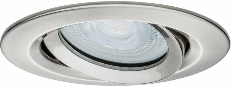 Paulmann Inbouwspot 7W, Geborsteld Staal, Rond, Waterdicht IP65, Dimbaar, GU10 Fitting afbeelding