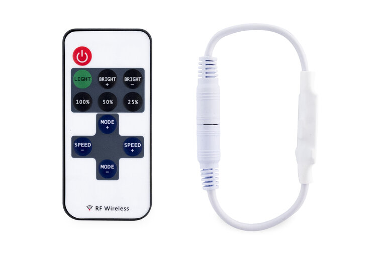 LED Strip Enkelkleurige Controller Mini 5-24V Incl. RF Afstandsbediening afbeelding