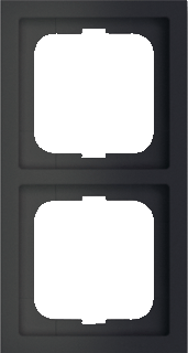 Busch-Jaeger Future Linear Schakelmateriaal Dubbel, Afdekraam, Mat Zwart afbeelding