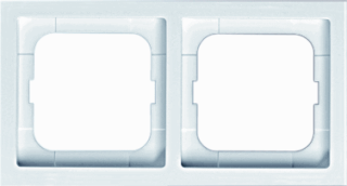 Busch-Jaeger Future Linear Schakelmateriaal Dubbel, Afdekraam, Glanzend Wit afbeelding