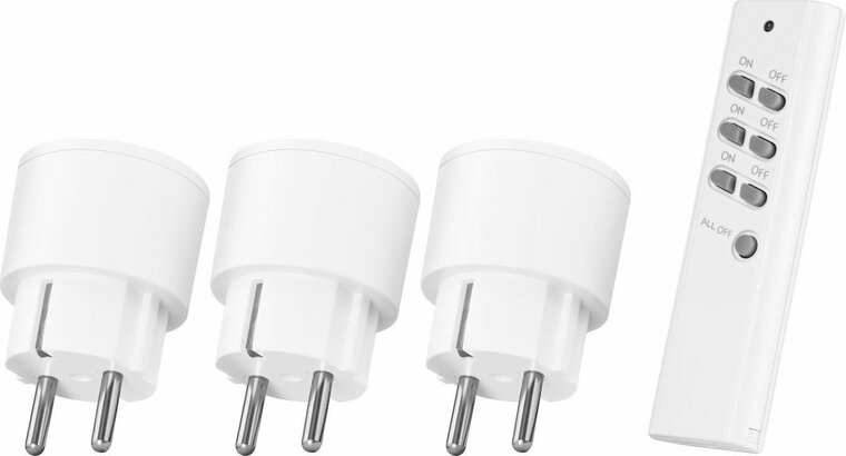 Klik-Aan-Klik-Uit Draadloze Stopcontact Schakelaarset, Max 2300W, Wit afbeelding