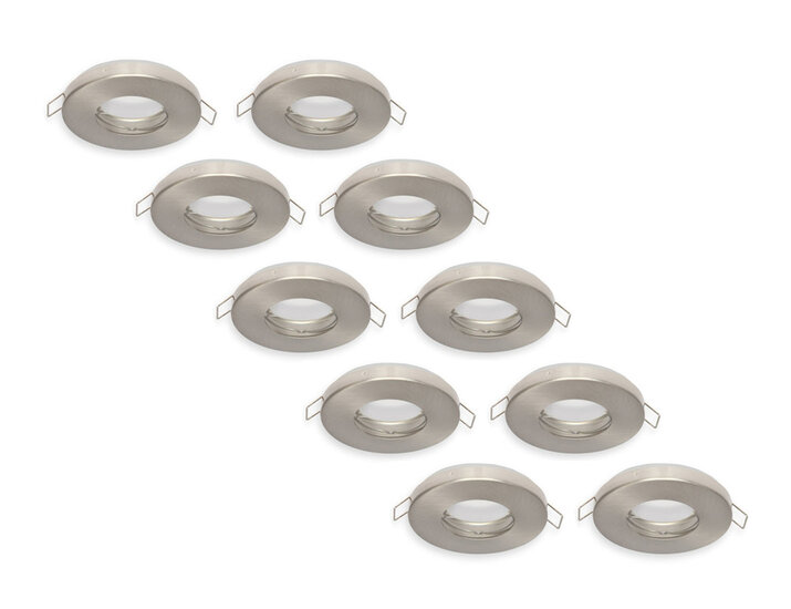 Inbouwspot, Rond, Waterdicht IP44, Satijn, 10-Pack afbeelding